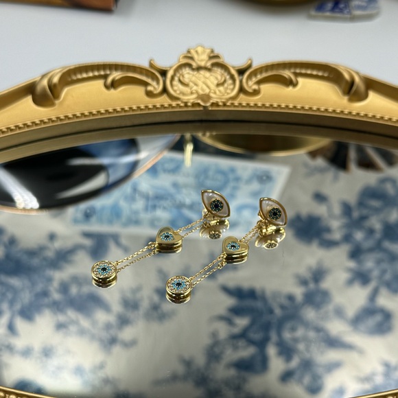 🆕 KATE SPADE 🧿 NWT Evil Eye Linear Earrings - Picture 3 of 16